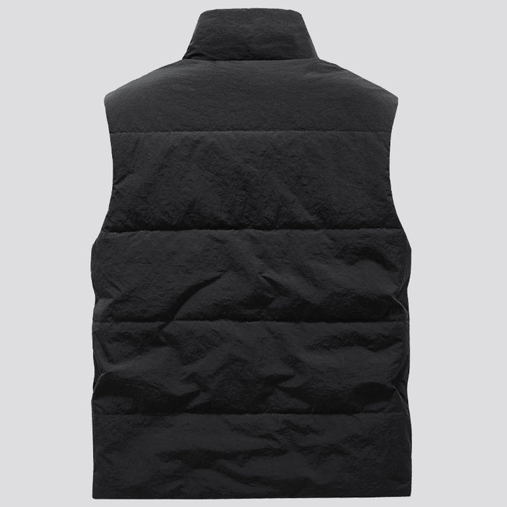 Men's Padded Utility Vest with Multiple Pockets and Badge Patches Mune Fashion