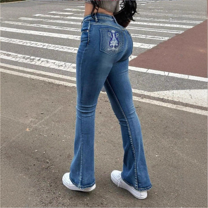 Women's High-Waisted Bootcut Jeans with Shaping Waistband and Slight Flare Mune Fashion