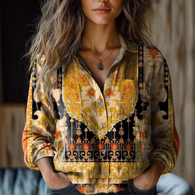 Ladies Stylish Blouse with Paisley Pattern Mune Fashion