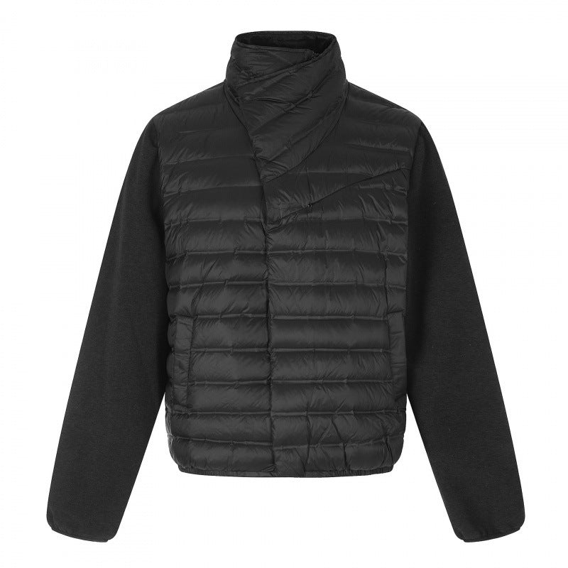 Women's Light Hybrid Quilted Jacket with Quilted Front and Fleece Sleeves Mune Fashion