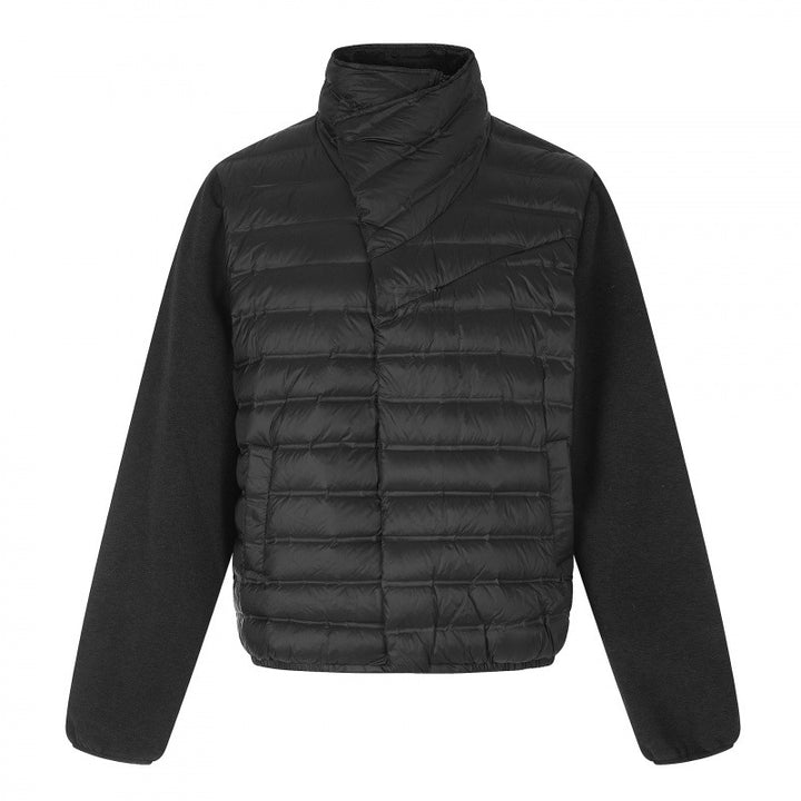 Women's Light Hybrid Quilted Jacket with Quilted Front and Fleece Sleeves Mune Fashion