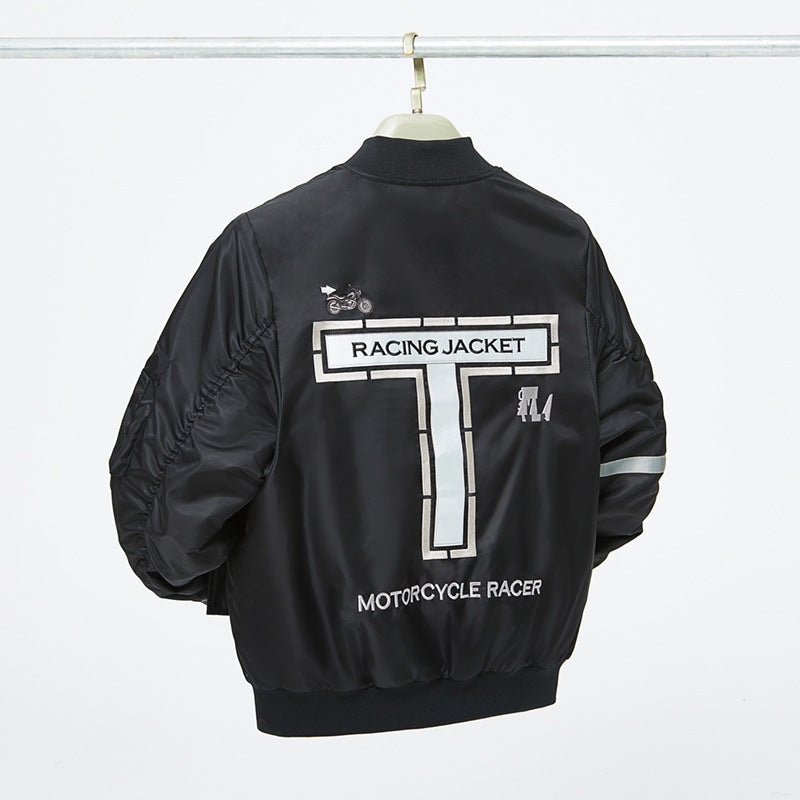 Men's bomber jacket in flight jacket style with reflective stripes, utility pockets and light thermal lining Mune Fashion