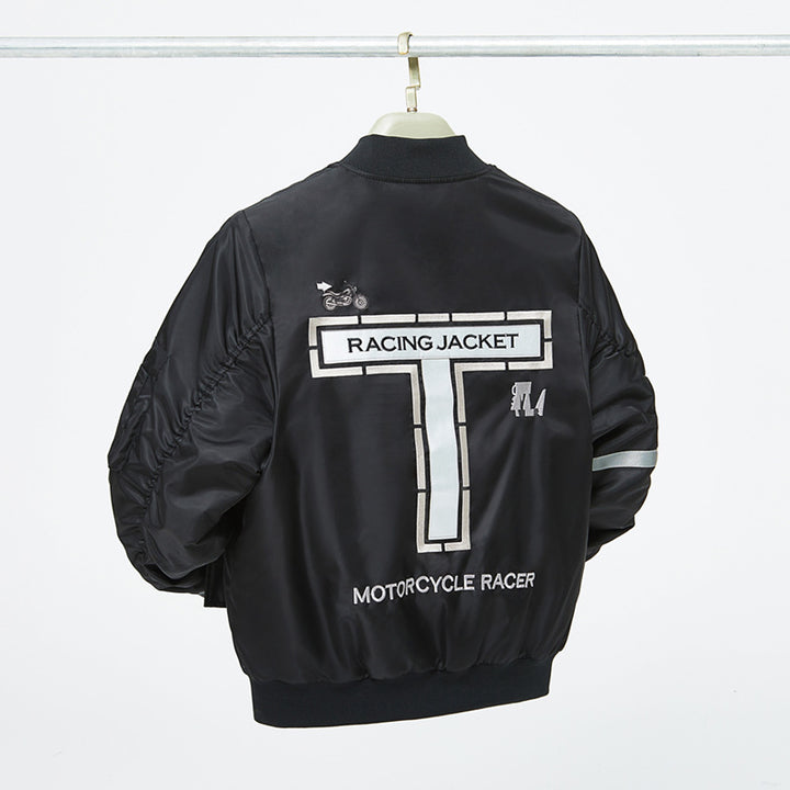 Men's bomber jacket in flight jacket style with reflective stripes, utility pockets and light thermal lining Mune Fashion
