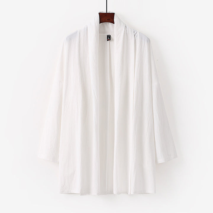 Unisex Open Kimono Cardigan made of lightweight cotton-linen blend Mune Fashion
