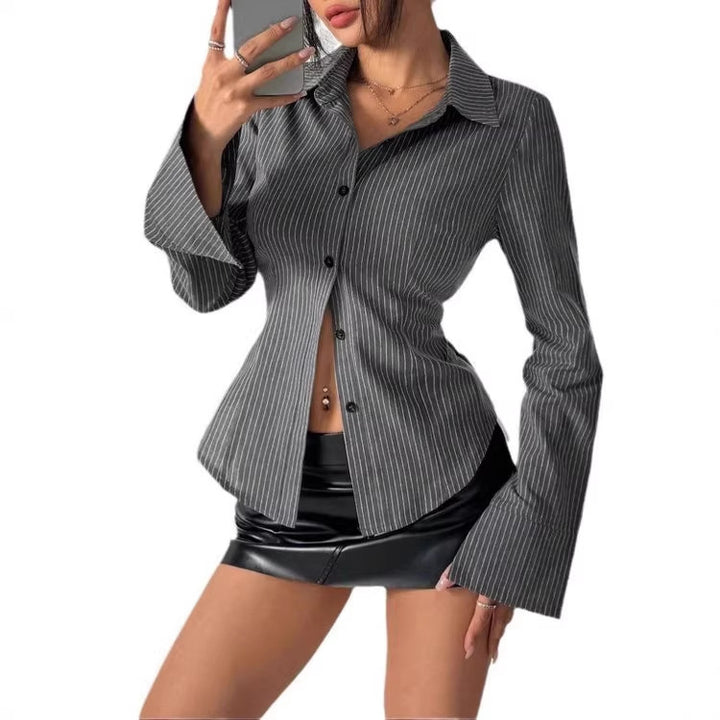 Women's Elegant Shirt with Flared Sleeves Mune Fashion