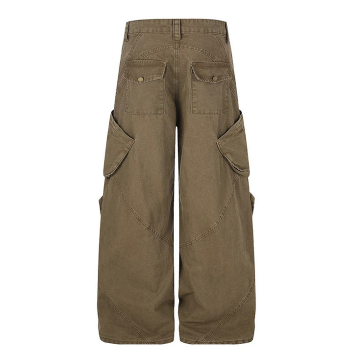 Women Wide High-Waist Cargo Culotte Pants with Multi-Pockets Mune Fashion