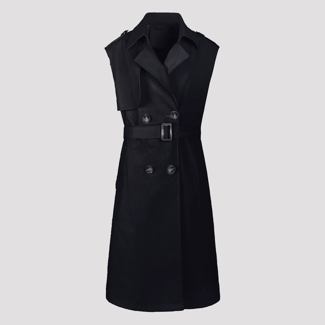 Women Elegant Trench Coat with Belt Mune Fashion