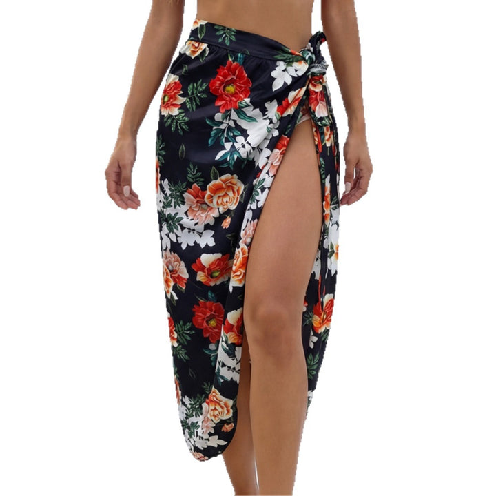Ladies elegant floral long dress with side slit Mune Fashion