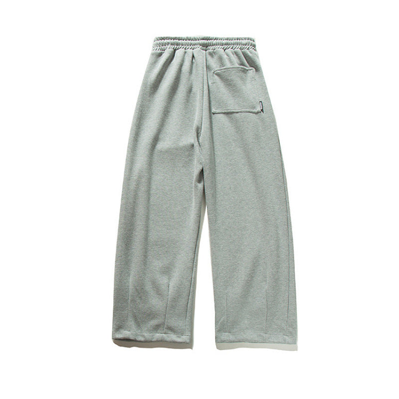 Unisex Wide Jogging Pants with Pleats, Elastic Drawstring and Side Pockets Mune Fashion