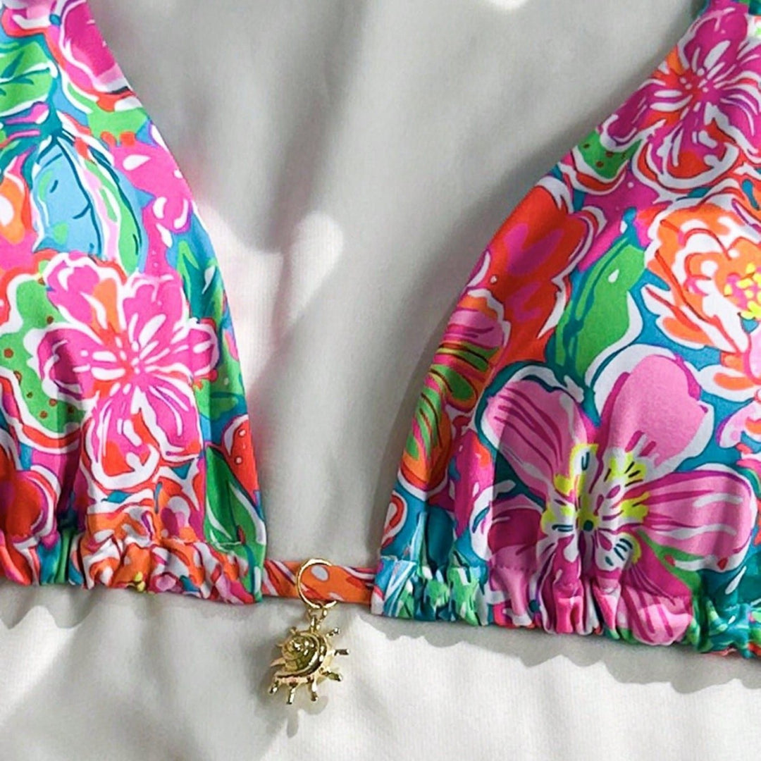 Women's Triangle Bikini with fashionable floral design Mune Fashion