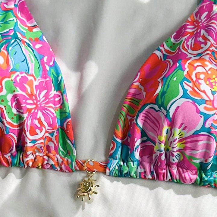 Women's Triangle Bikini with fashionable floral design Mune Fashion