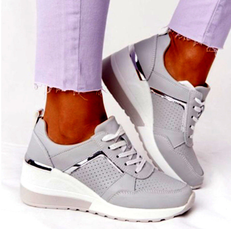 Women's fashionable platform sneakers with breathable mesh upper and comfortable insole Mune Fashion