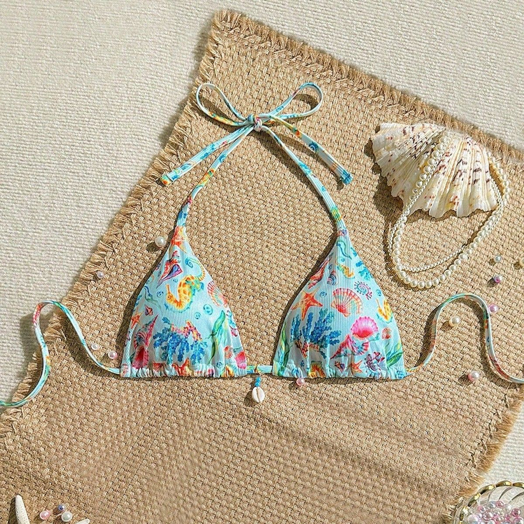 Women's Triangle Bikini with Shell Details Mune Fashion