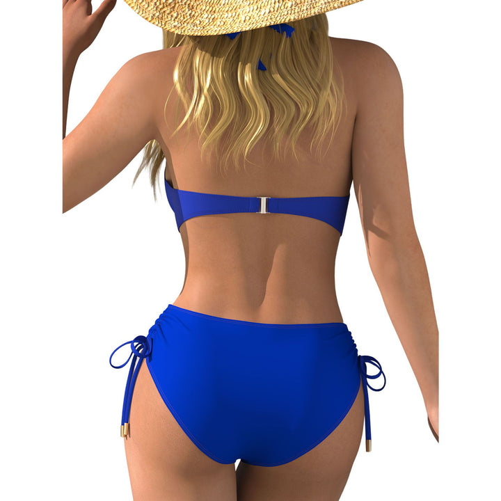 Women Bikini Set with Deep V-Neck and Adjustable Side Band Mune Fashion