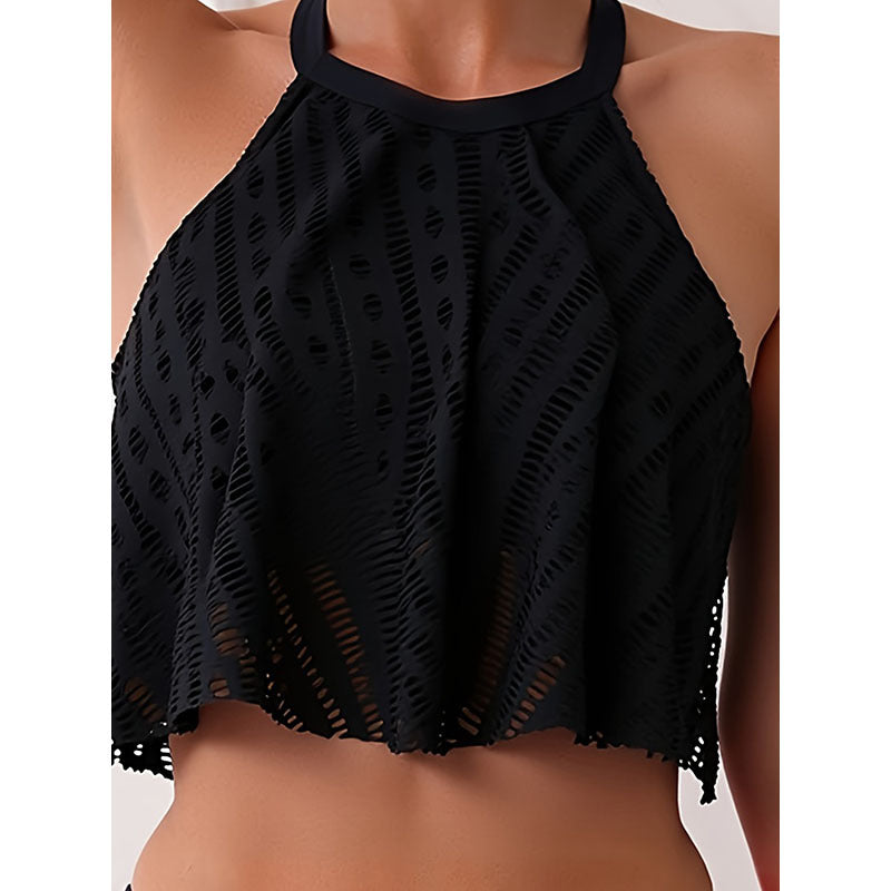 Women's Swim Shirt with High Collar and Airy Inserts Mune Fashion