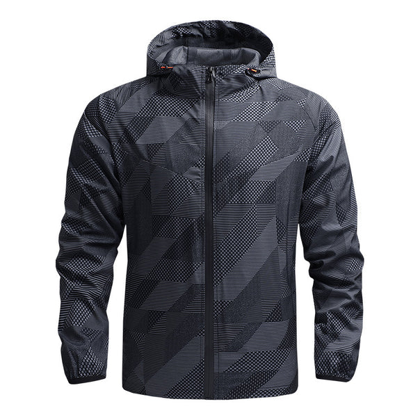 Men's ultralight hooded training jacket with windproof surface and pack function Mune Fashion