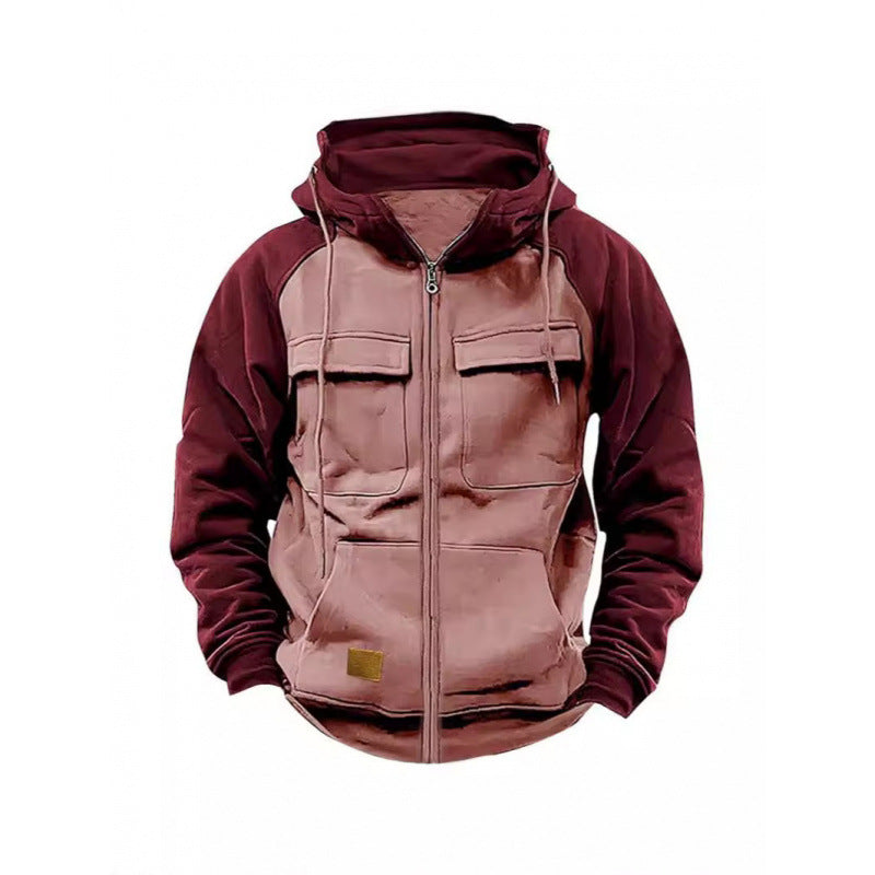 Men's hooded jacket with cargo pockets and full zip Mune Fashion