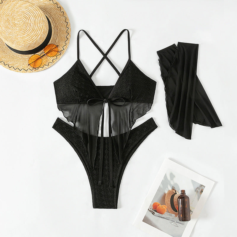 Ladies Bikini Set with elegant chiffon overlay Mune Fashion
