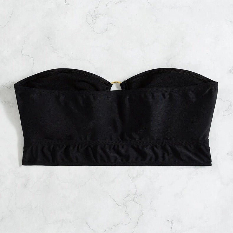 Women's bandeau bikini top with decorative ring accents Mune Fashion