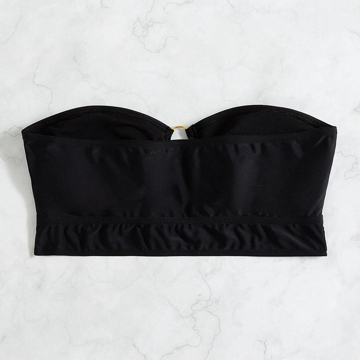 Women's bandeau bikini top with decorative ring accents Mune Fashion