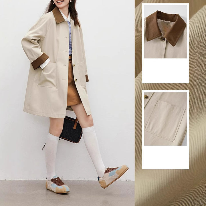Women's Fashionable Transitional Jacket with Contrasting Sleeves Mune Fashion