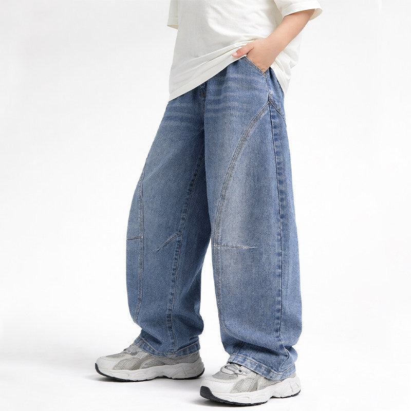 Unisex wide jeans with unique stitching Mune Fashion