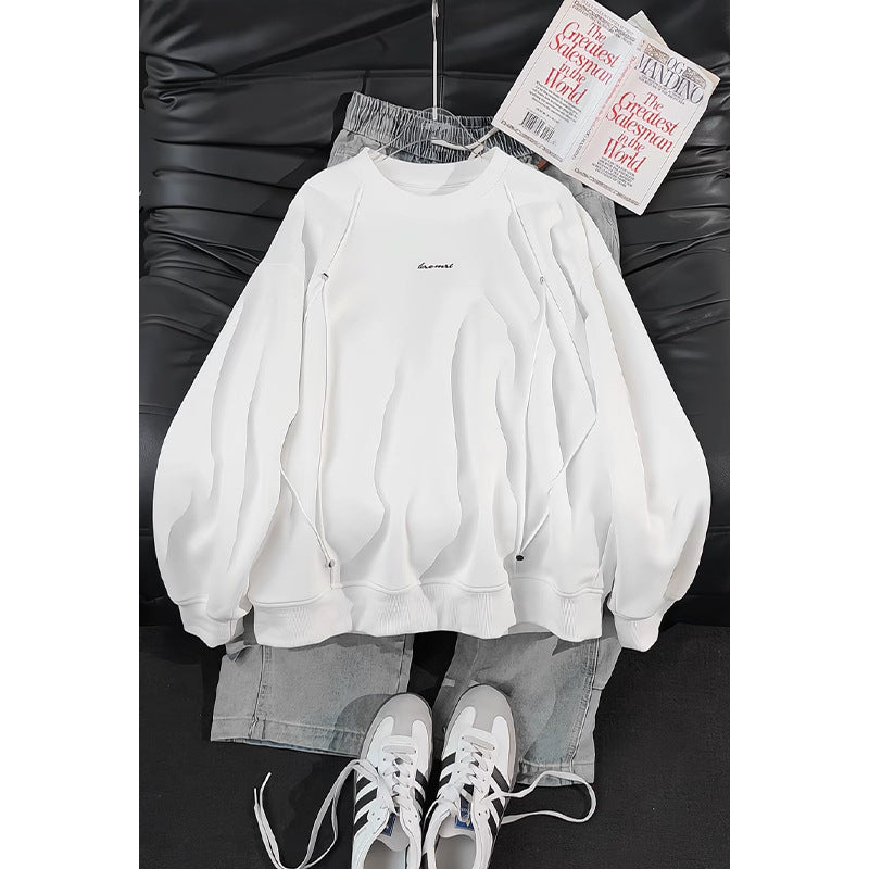 Women Casual Oversized Sweatshirt with Elegant Accents Mune Fashion