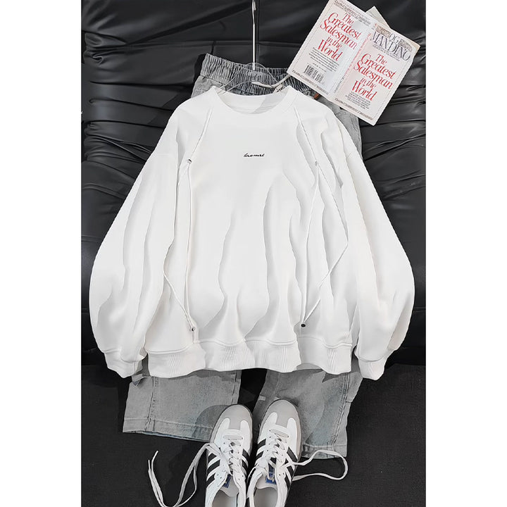 Women Casual Oversized Sweatshirt with Elegant Accents Mune Fashion