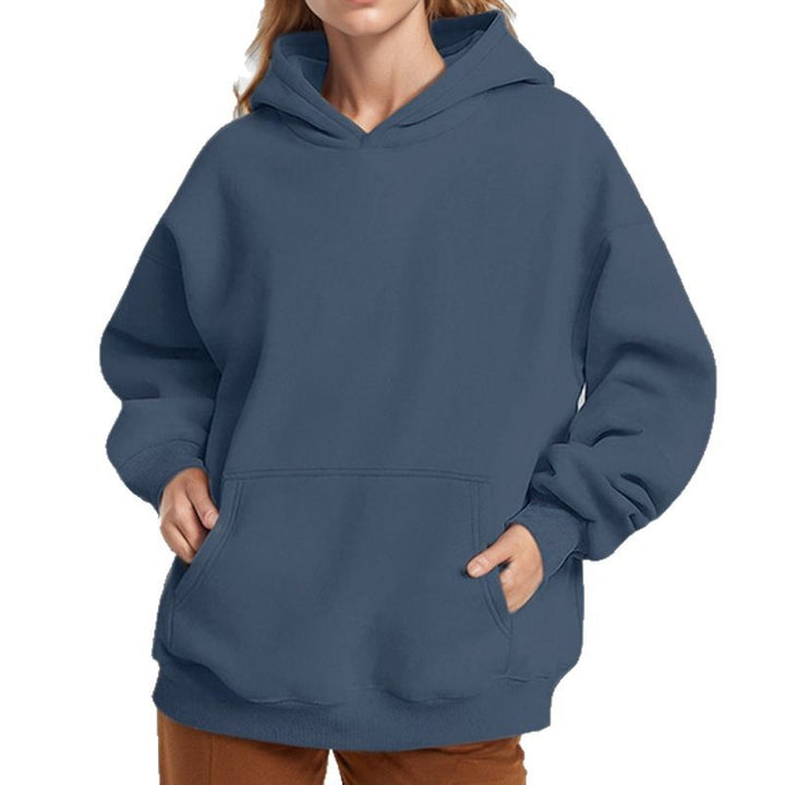 Women’s soft oversized hoodie with asymmetrical hem, kangaroo pocket, and dropped shoulder Mune Fashion