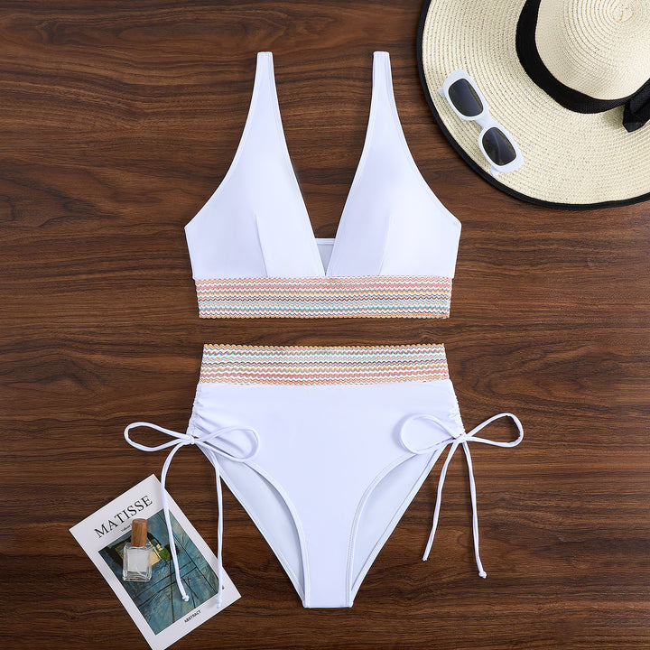 Women's Two-Piece Bikini Set with Wide Elastic Band and High-Quality Ribbed Texture Mune Fashion