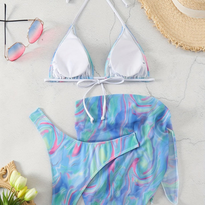 Women's Triangle Bikini with Playful Wrap Skirt Mune Fashion