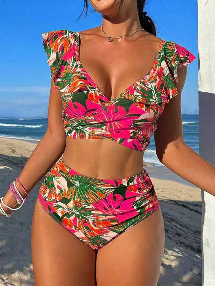 Ladies high-waisted bathing bikini with playful ruffle details Mune Fashion