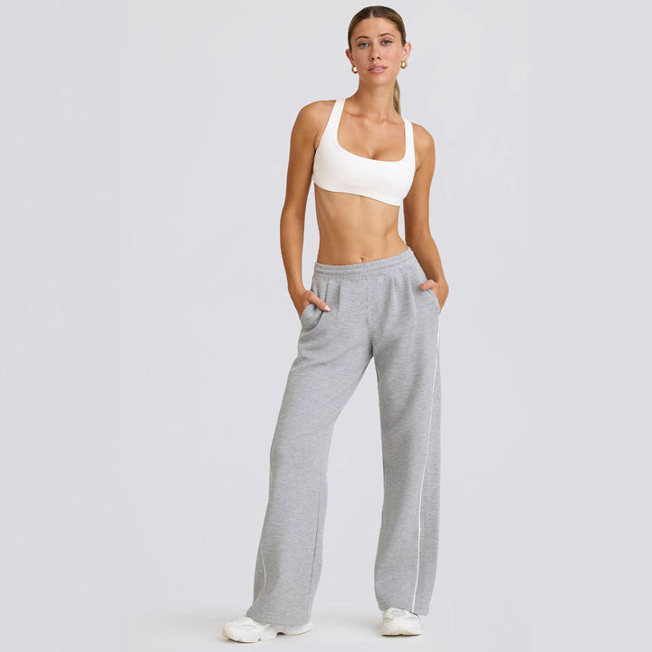 Women's Sporty Leisure Pants with Wide Cut and Practical Pockets Mune