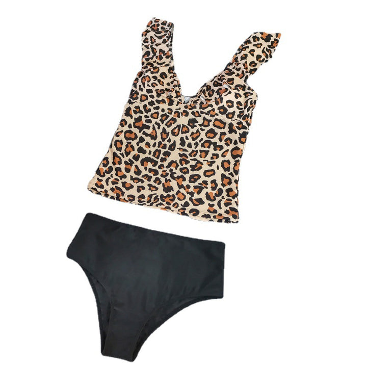 Women's Elegant Swimsuit with Leopard Print and Ruffle Details Mune Fashion