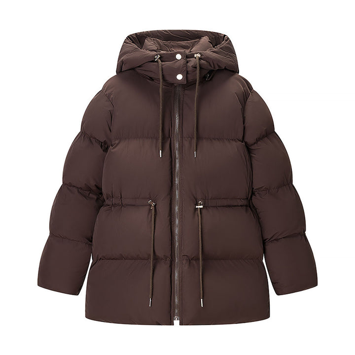 Women's padded puffer jacket with hood, adjustable drawstring and two-way zipper Mune Fashion