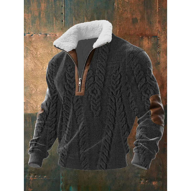 Men's Urban Fleece Pullover with Tree Motif Mune Fashion