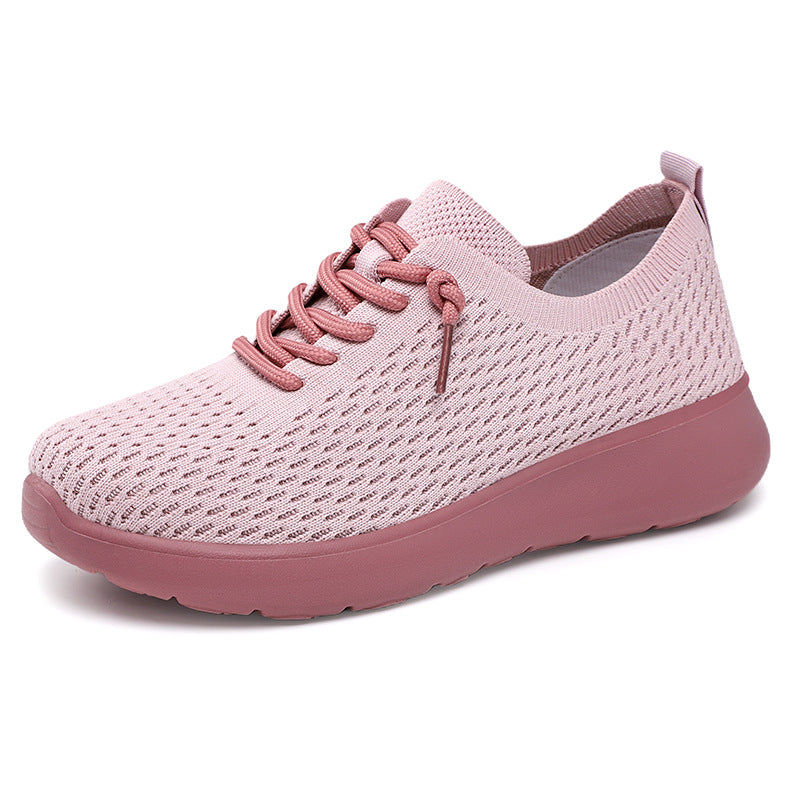 Women's breathable knitted casual sneakers with elastic slip collar and shock-absorbing EVA comfort sole Mune Fashion