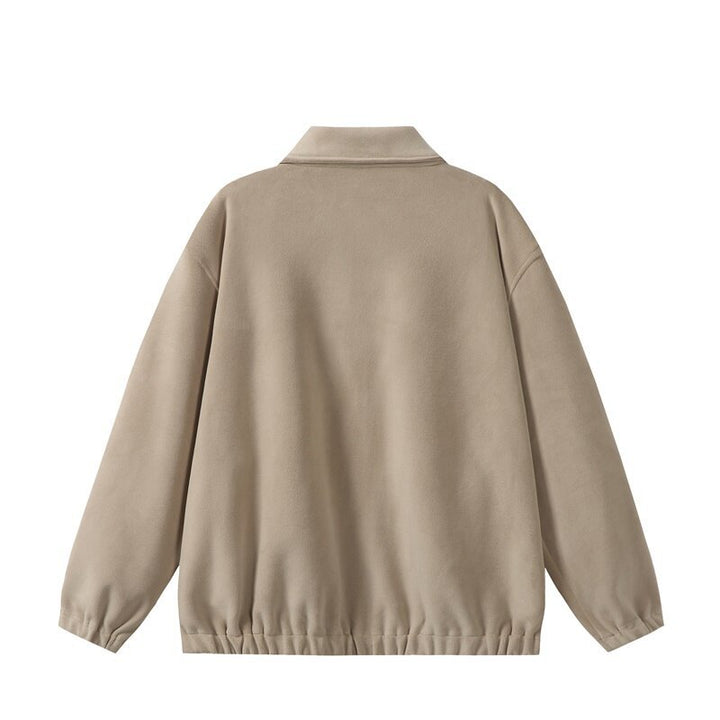 Unisex fleece blouson jacket in boxy cut with shirt collar, full zip and elastic hem Mune Fashion