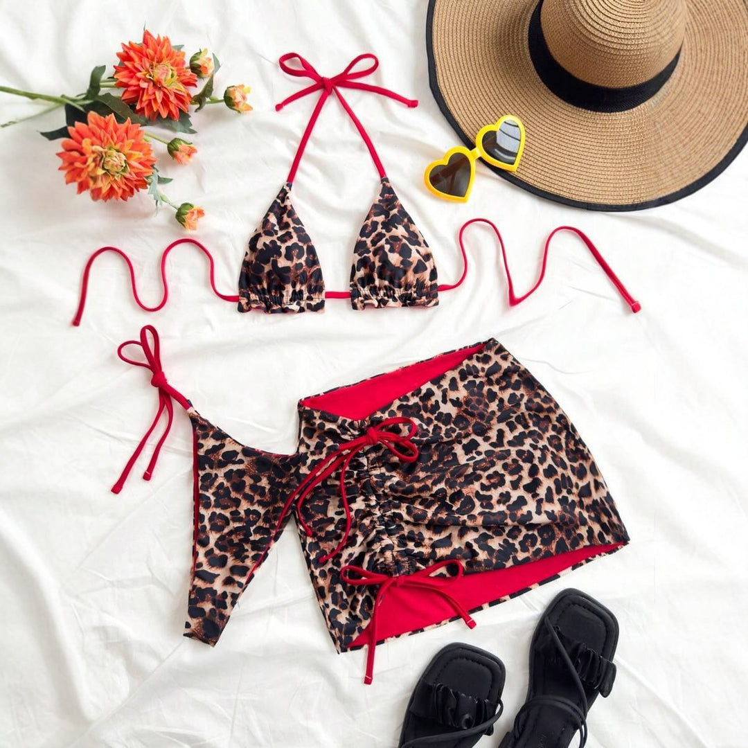 Women's Triangle Bikini with Wrap Skirt Mune Fashion