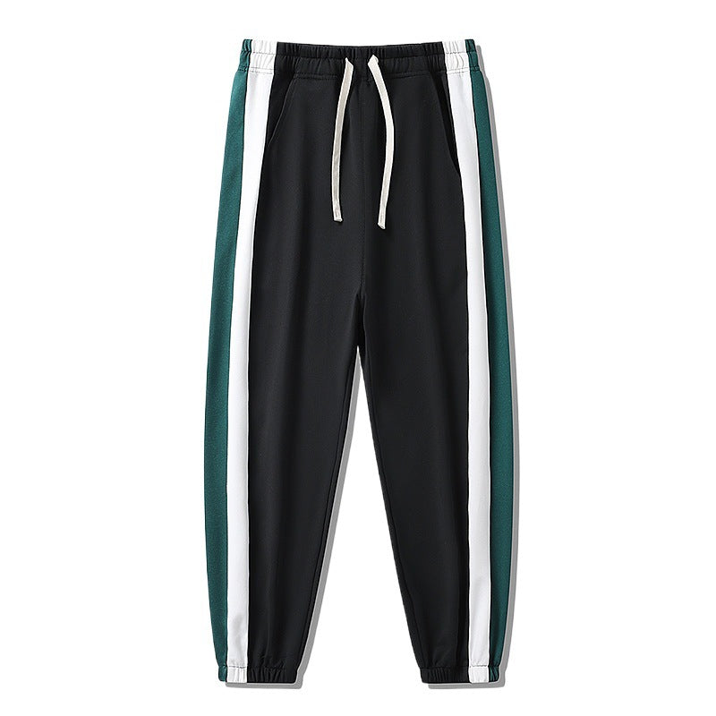 Men's Tapered Track Pants with Drawstring, Side Color Block Stripes & Elastic Cuffs Mune Fashion