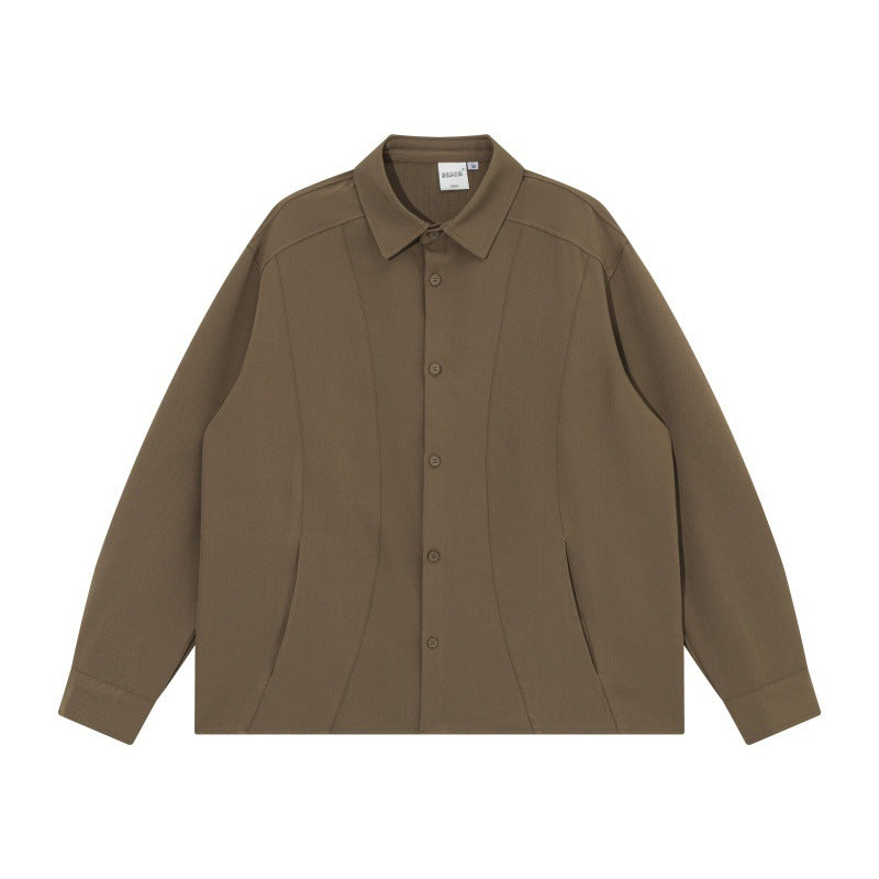 Unisex Boxy Shirt Jacket with minimalist dividing seams and concealed pockets Mune Fashion