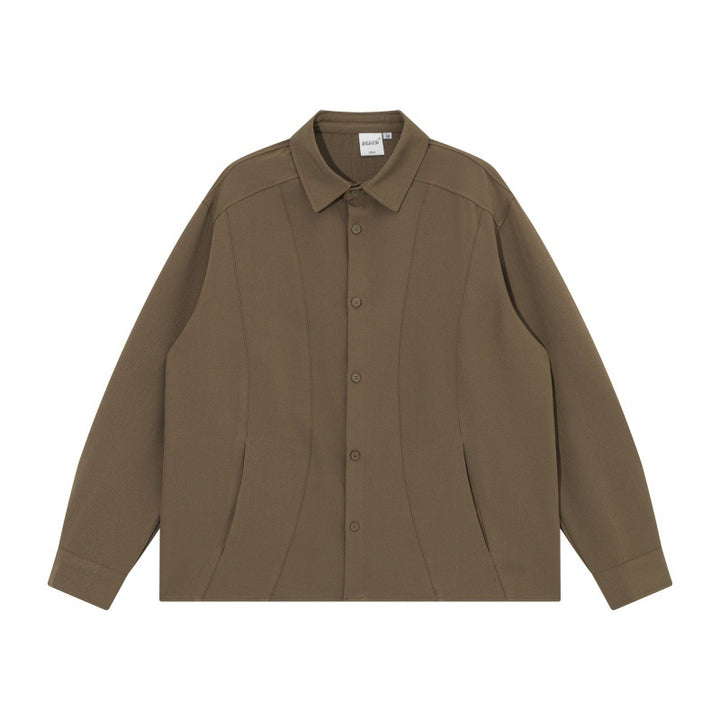 Unisex Boxy Shirt Jacket with minimalist dividing seams and concealed pockets Mune Fashion