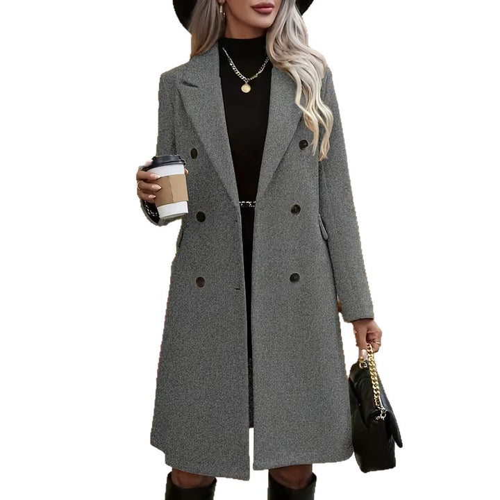 Women's Elegant Double-Breasted Wool Coat