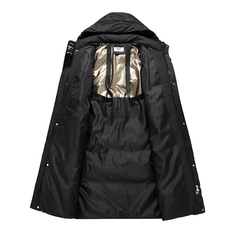 Ladies nan extralong padded thermoparka with ergonomic hood, internal ribbed cuffs and concealed front flap Mune Fashion