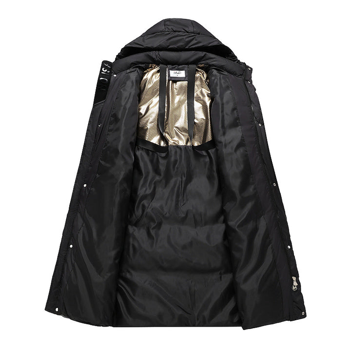 Ladies nan extralong padded thermoparka with ergonomic hood, internal ribbed cuffs and concealed front flap Mune Fashion