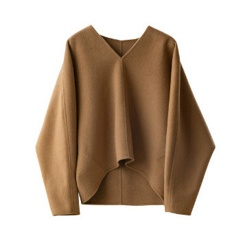 Women Wool Sweater with V-Neck Mune Fashion