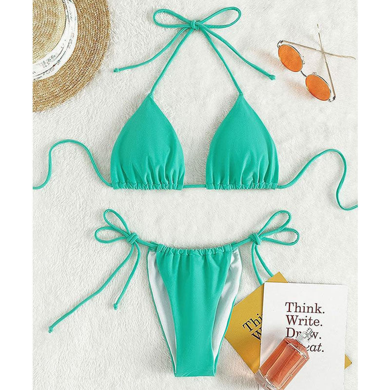 Women's triangle bikini with adjustable tie details and elastic waistband Mune Fashion