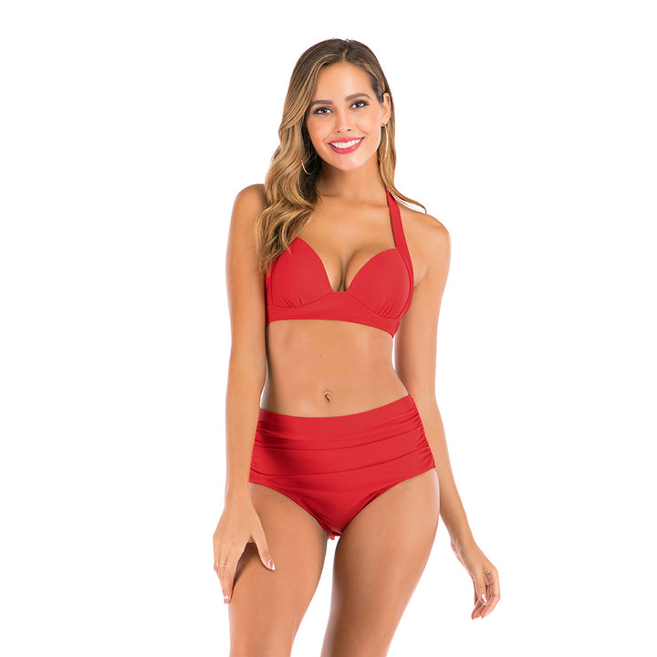 Women High-waisted bikini with deep neckline and trendy animal print Mune Fashion