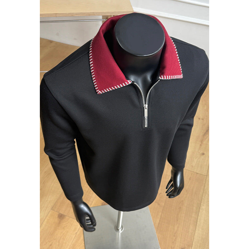 Men's Fashion Stand Collar Sweater with Zipper Mune Fashion
