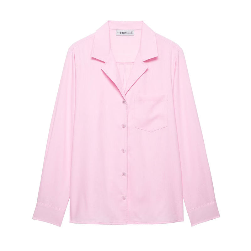 Men's Relaxed-Fit Long Sleeve Shirt with Notched Collar and Chest Pocket Mune Fashion